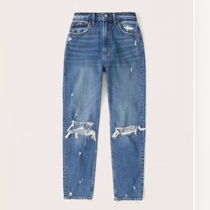 Abercrombie and fitch the mom high rise jeans.
